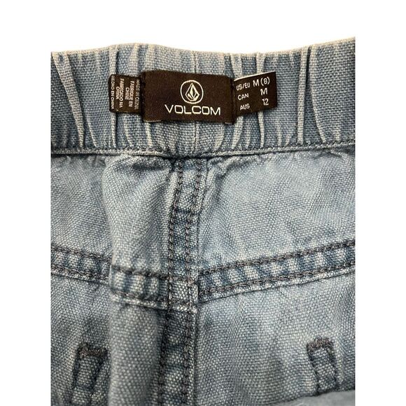 Volcom Women's Denim Cropped Pants Elastic Waist Casual - Picture 4 of 5